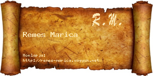 Remes Marica névjegykártya